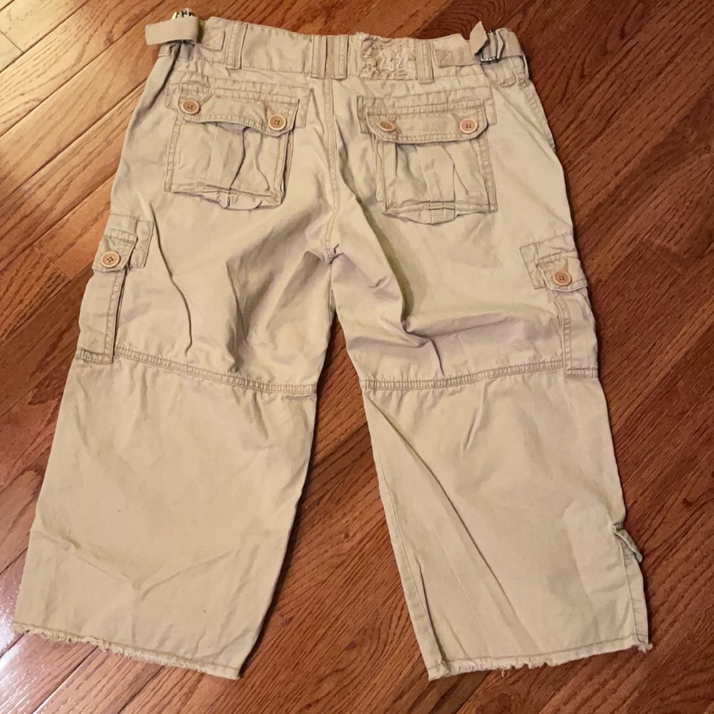 Twill Twenty Two Cotton Khaki Cargo Capris - image 2